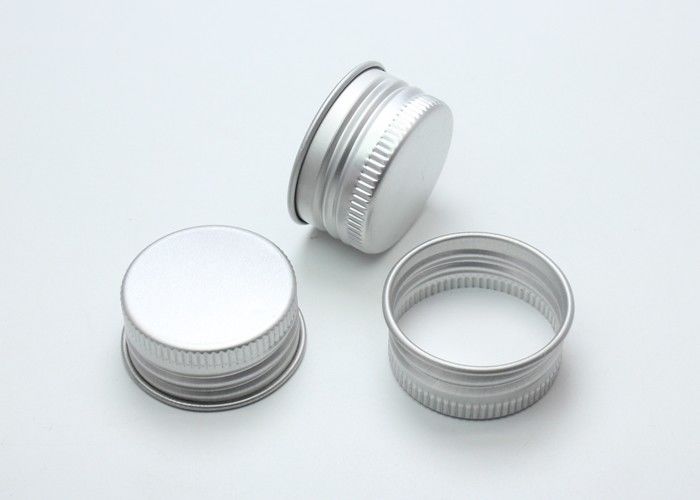 28mm Silver Screw Caps , Custom Aluminum Screw Covers For Screw Bottle