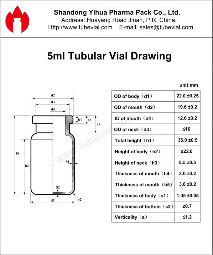 GMP Certificated 5ml Brown Empty Pharmaceutical Injectable Glass Vials