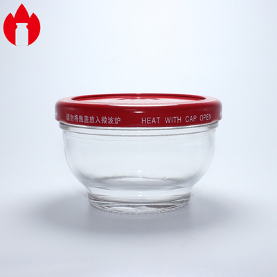 Customized Glass Bowl Container With Metal Cover