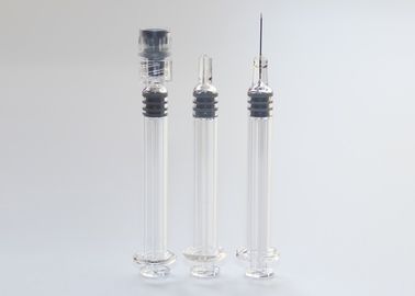 1ml Thin And Long Glass Prefilled Syringes Transparent Color For Cosmetics