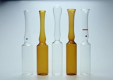 ISO Standard Empty Glass Ampoule Vial Clear / Amber Color 5ml Capacity