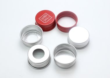 28mm Silver / Red Aluminium Screw Caps High Durability For Screw Bottle