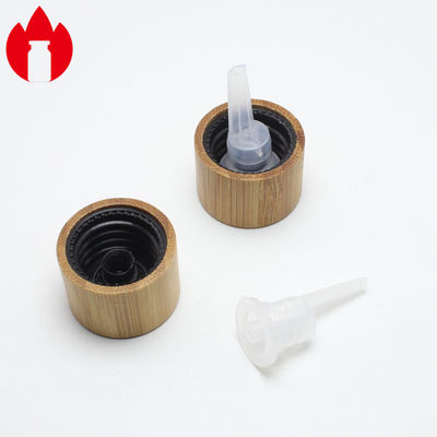 18mm Bamboo Threaded Plastic Screw Caps For Essential Oil Bottle