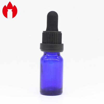 10ml Threaded Blue Essential Oil Glass Bottle With Dropper Cap