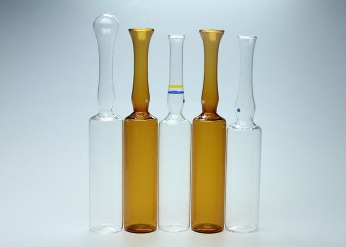Download Empty Glass Injectable Ampoules Transparent Amber Color 10ml Capacity PSD Mockup Templates