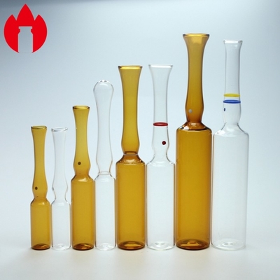 Glass Ampoule 1ml-20ml Empty Clear Or Amber Pharma Injection Glass Ampoule