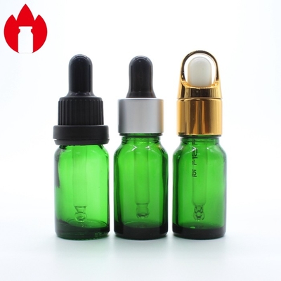10ml Green Essential Oil Glass Bottle Vial With Plastic Dropper Cap