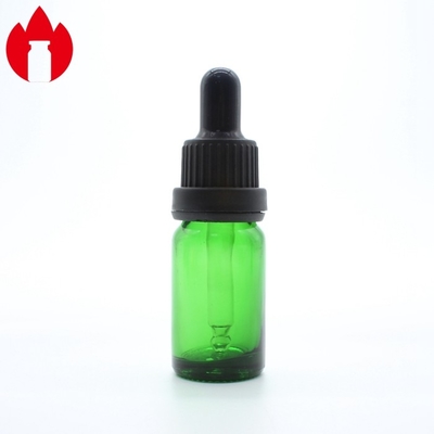 10ml Green Essential Oil Glass Bottle Vial With Plastic Dropper Cap