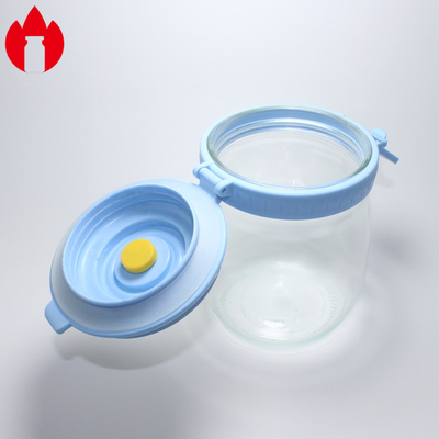 Customized 500ml 1000ml Glass Bottle Jar With Plastic Cap