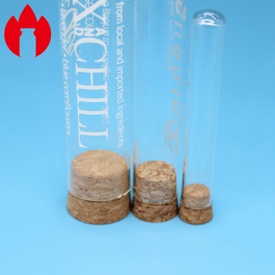 Glass Test Tube With Cork Stopper For Laboratory Equipment