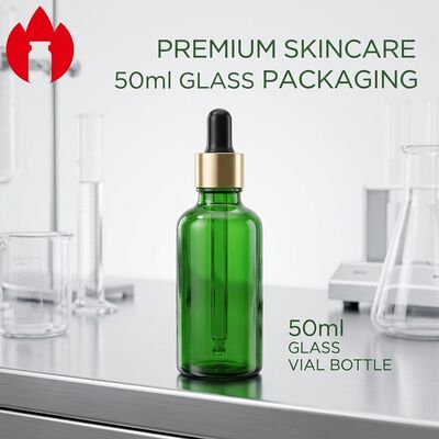 50ml Green Cosmetic Essential Oil Glass Bottle Vial
