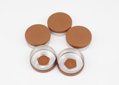 Customized Logo Flat 28 Mm Cap Strong Security Brown Color For Infusion Bottles