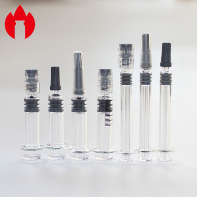 Cosmetic Luer Lock Syringe , 1Ml Prefilled Syringe 5.0 Neutral Borosilicate Glass Material