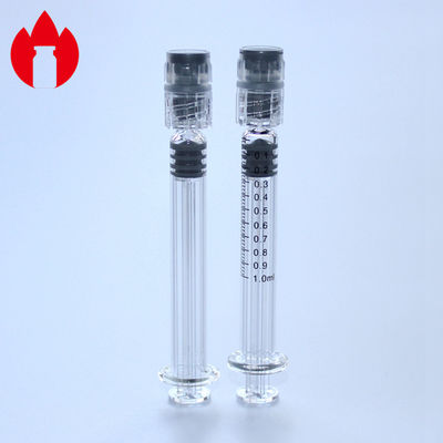 1ml Slight Glass Prefilled Syringes Transparent Color For Cosmetics