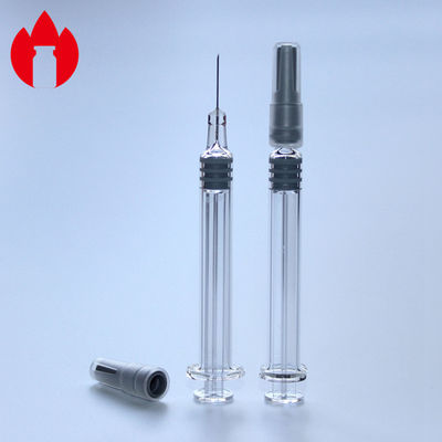 1ml Slight Glass Prefilled Syringes Transparent Color For Cosmetics
