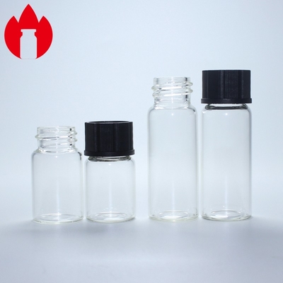 Screw Top Threaded Neck Glass Bottle Vial with Plastic Screw Caps
