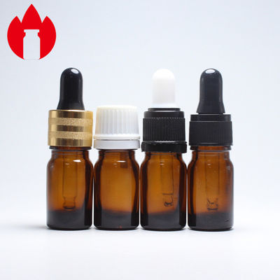 Amber Glass 5ml Essential Oil Bottles With Dropper Cap