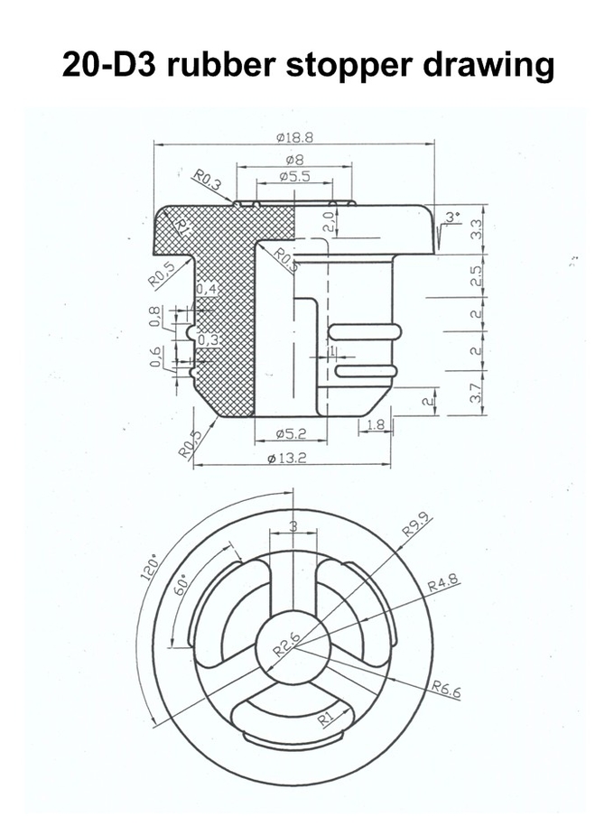 Stabilized Pharmaceutical Vial Rubber Stopper Acid Resistance ROHS