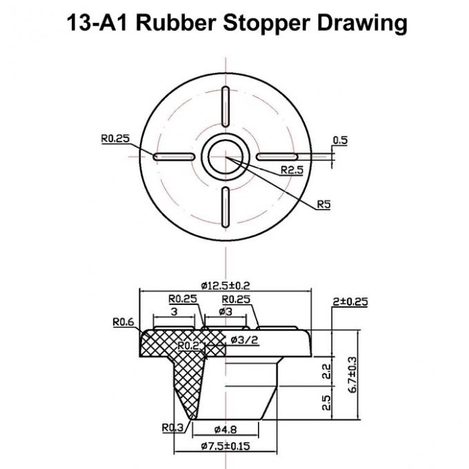 13A1 Grey Safe Pharmaceutical Rubber Stoppers For Medicinal Glass Vials